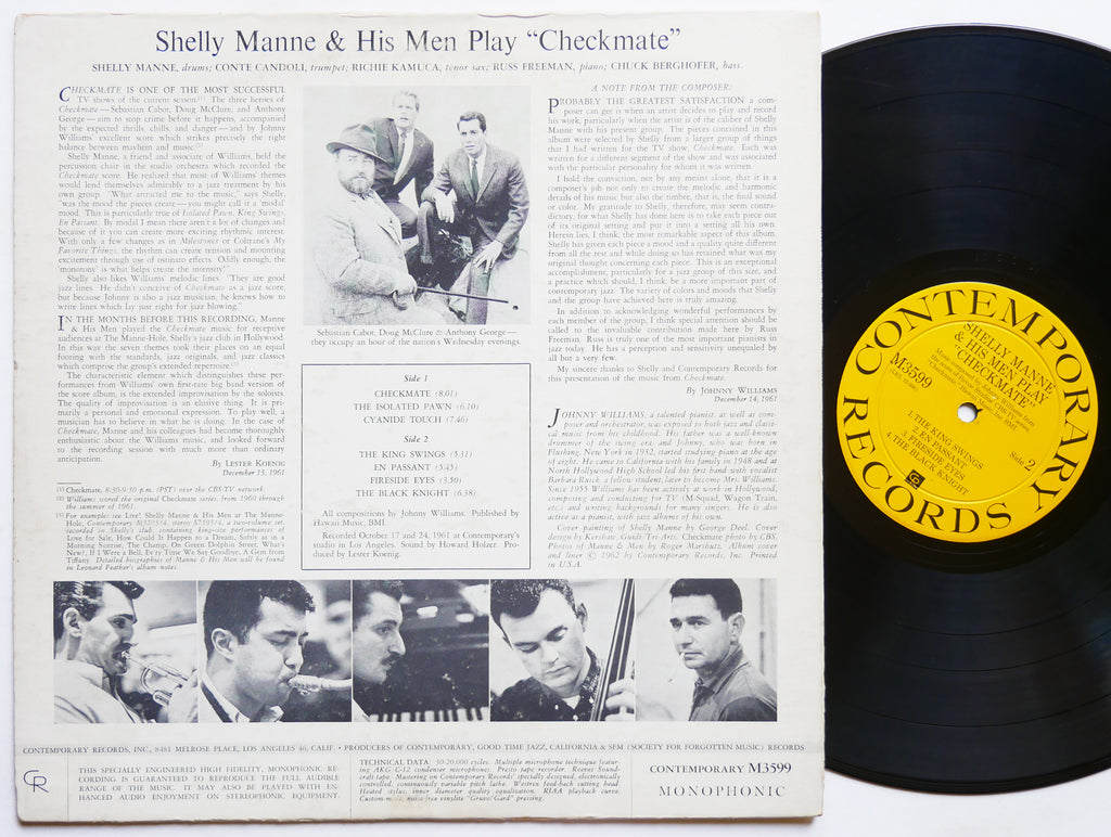 SHELLY MANNE & His Men Checkmate LP CONTEMPORARY M3599 Orig US 1962 DG MONO