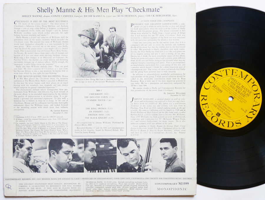 SHELLY MANNE & His Men Checkmate LP CONTEMPORARY M3599 Orig US 1962 DG MONO