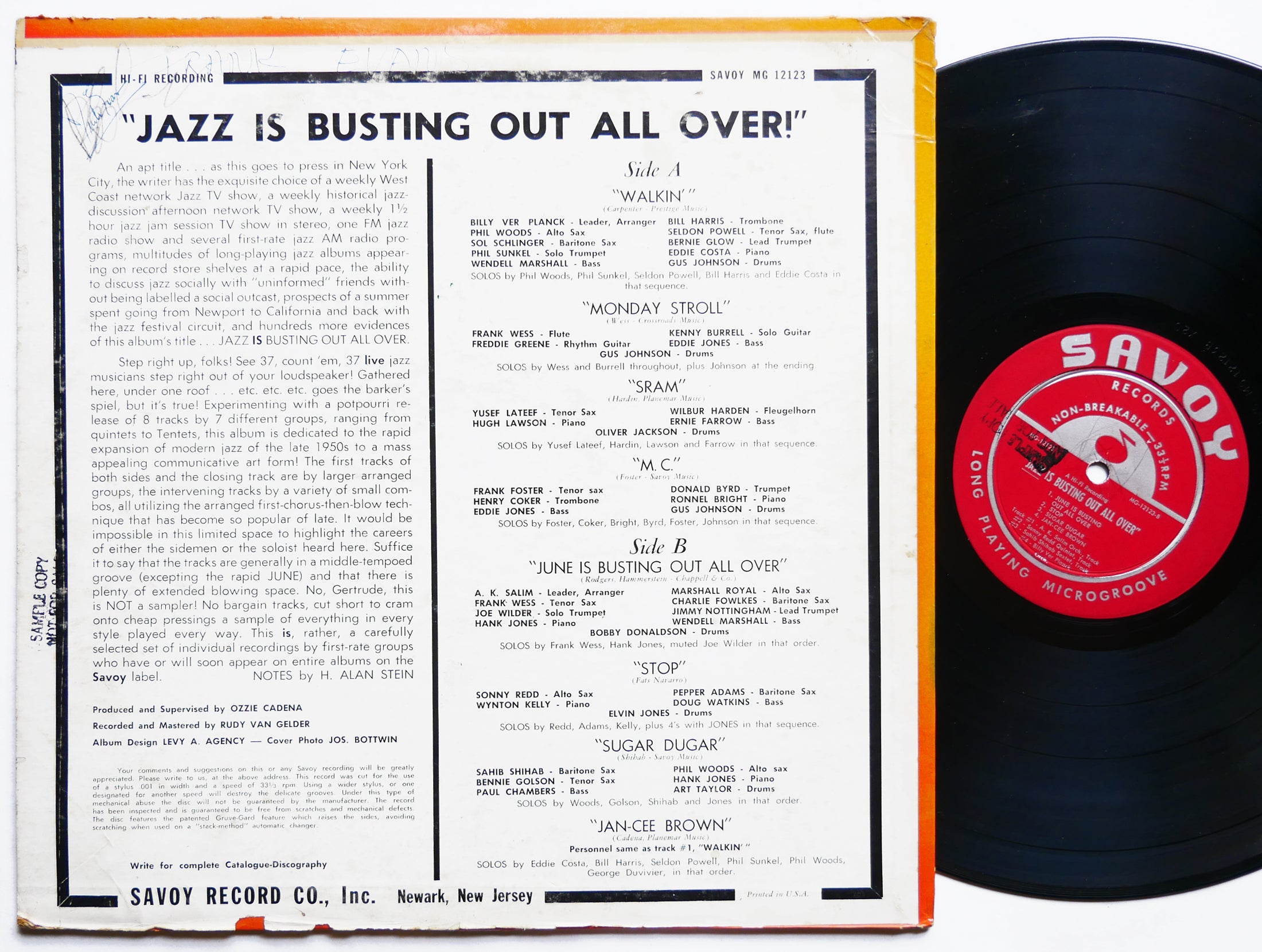 YUSEF LATEEF SAHIB SHIHAB Jazz Is Busting Out All Over LP SAVOY MG 12123 US 1958
