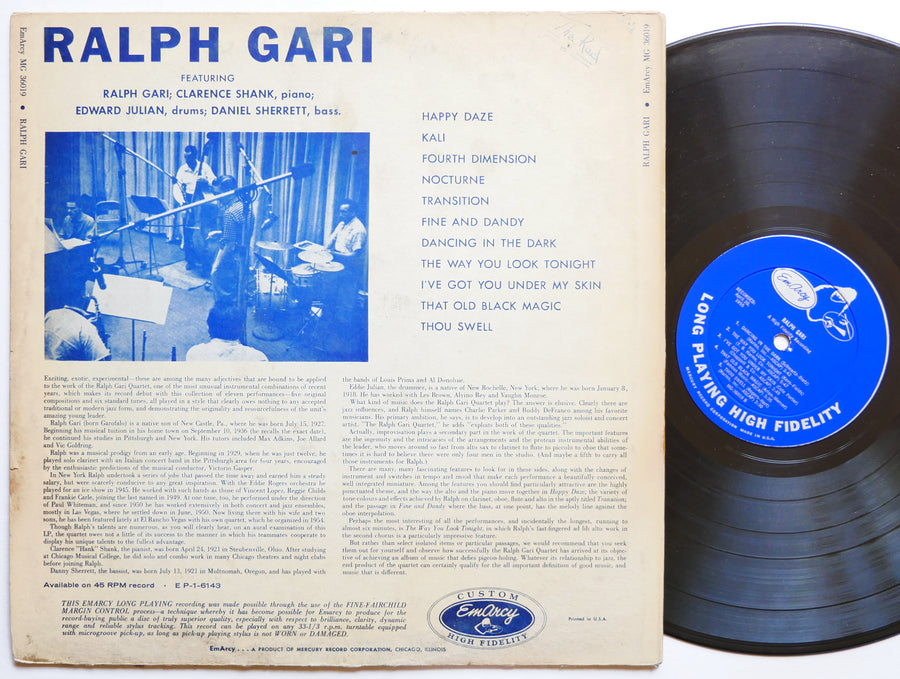 RALPH GARI Self Titled LP EMARCY MG-36019 US 1955 DG MONO JAZZ