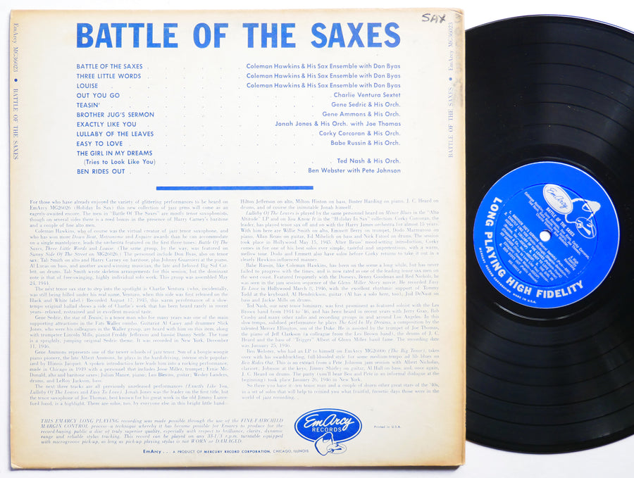 COLEMAN HAWKINS BEN WEBSTER Battle Of The Saxes LP EMARCY MG 36023 US 1956 MONO
