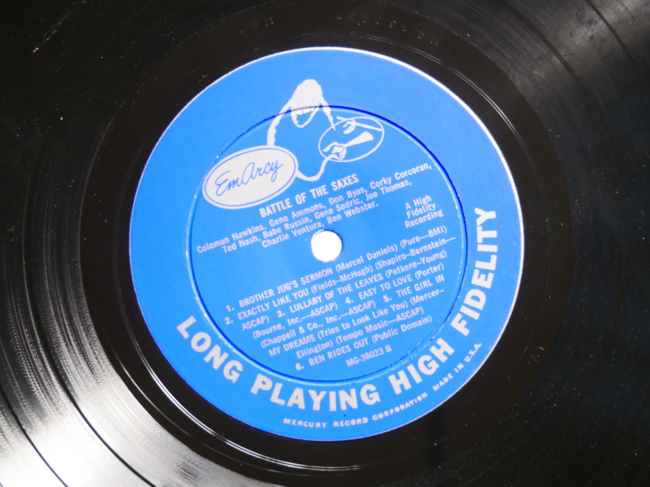 COLEMAN HAWKINS BEN WEBSTER Battle Of The Saxes LP EMARCY MG 36023 US 1956 MONO