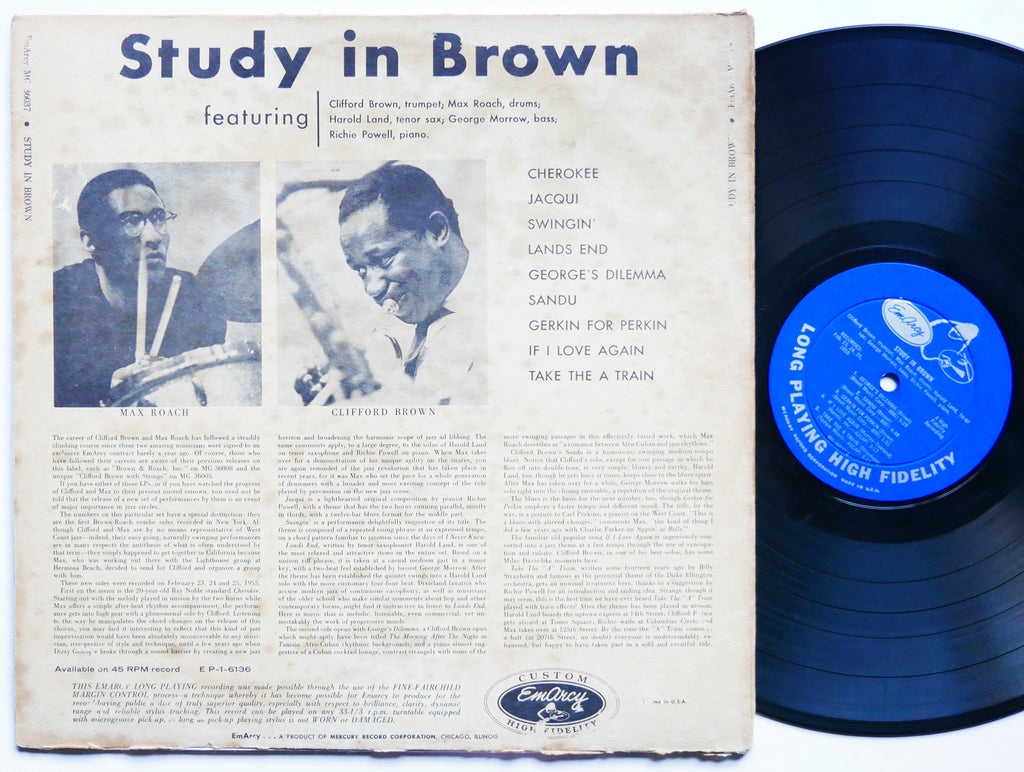 CLIFFORD BROWN MAX ROACH Study In Brown LP EMARCY MG 36037 US 1955 JAZZ DG MONO