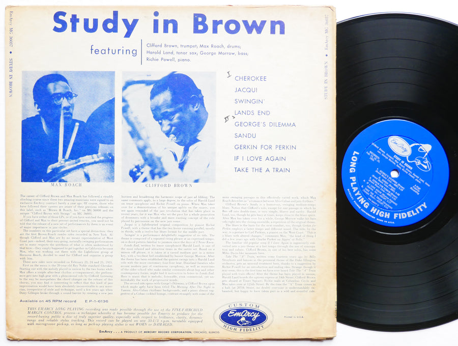 CLIFFORD BROWN MAX ROACH Study In Brown LP EMARCY MG 36037 US 1955 JAZZ DG MONO