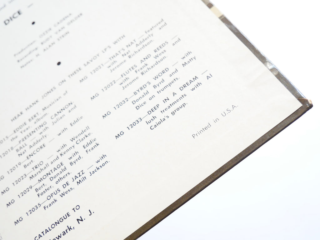 HANK JONES Quartet-Quintet LP SAVOY MG 12037 US 1956 RVG DG MONO Donald Byrd VG+