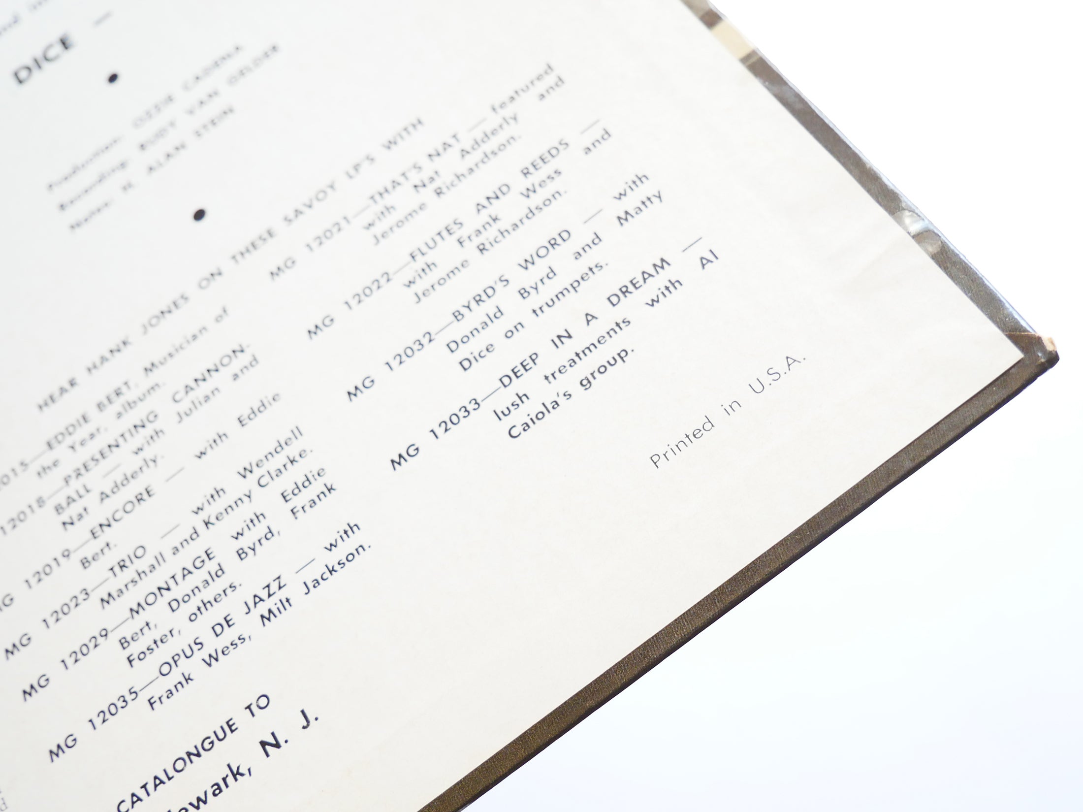 HANK JONES Quartet-Quintet LP SAVOY MG 12037 US 1956 RVG DG MONO Donald Byrd VG+