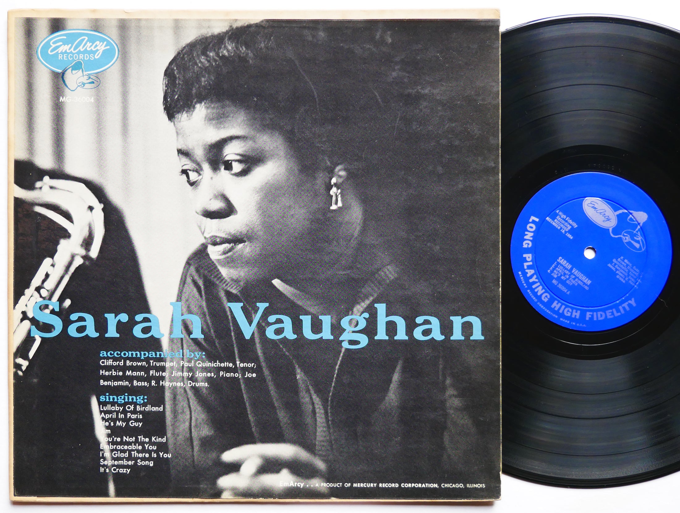 SARAH VAUGHAN CLIFFORD BROWN LP EMARCY MG 36004 US 1955 JAZZ DG MONO VG+