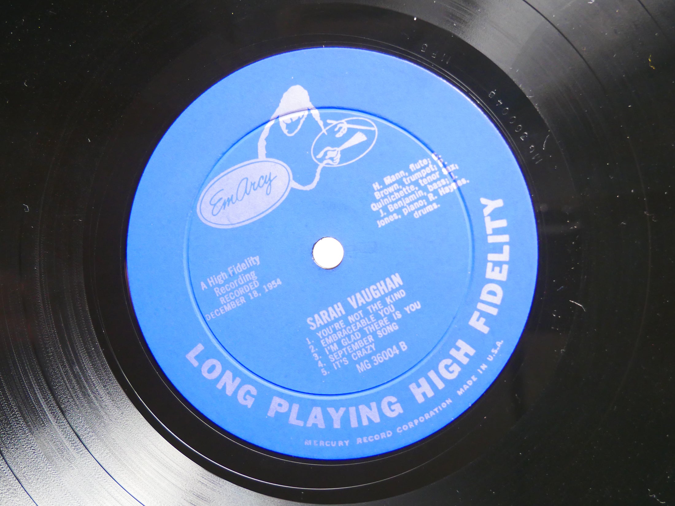 SARAH VAUGHAN CLIFFORD BROWN LP EMARCY MG 36004 US 1955 JAZZ DG MONO VG+