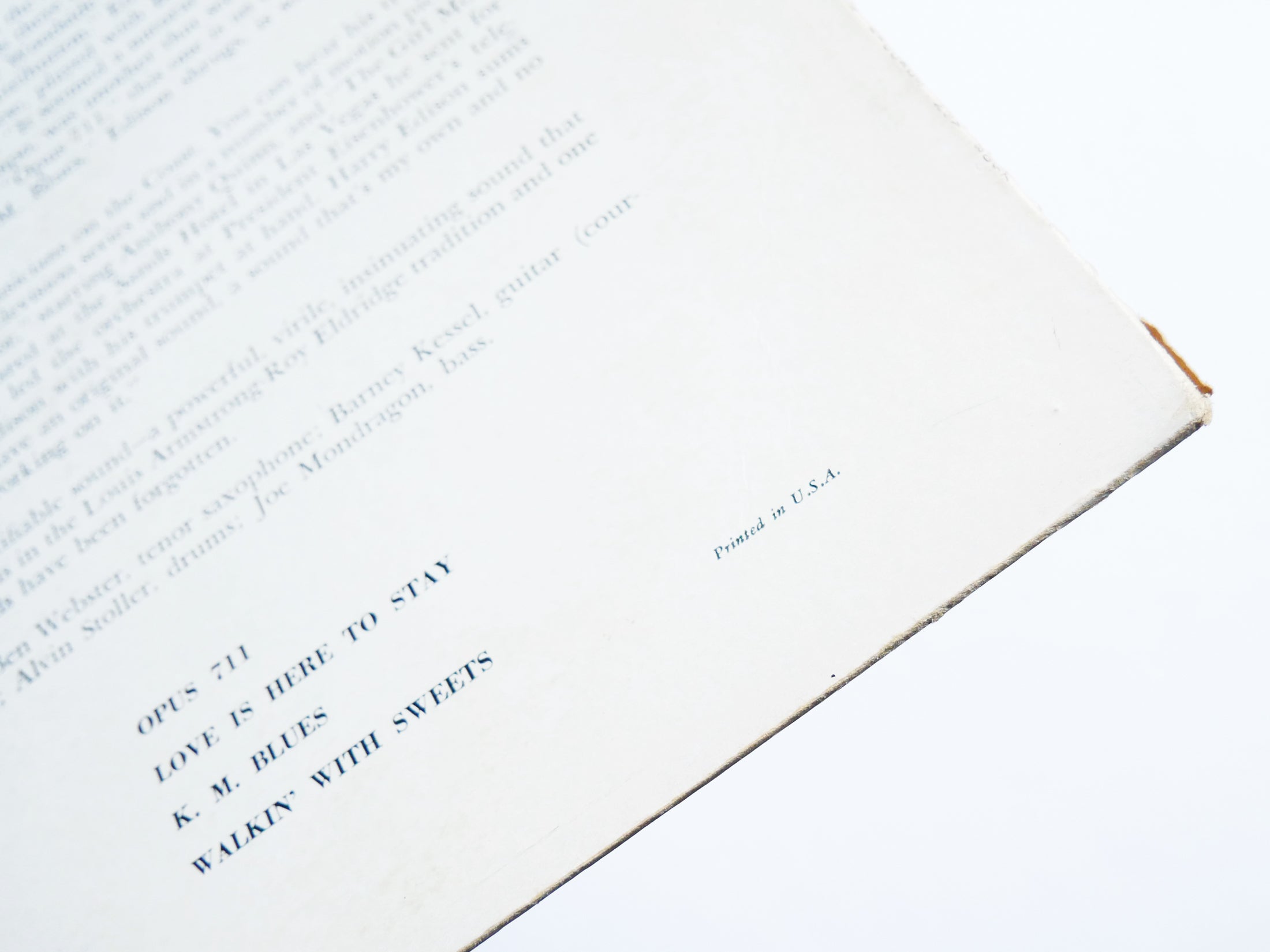 HARRY EDISON Sweets LP VERVE RECORDS MGV-8097 US 1957 DG MONO JAZZ Ben Webster