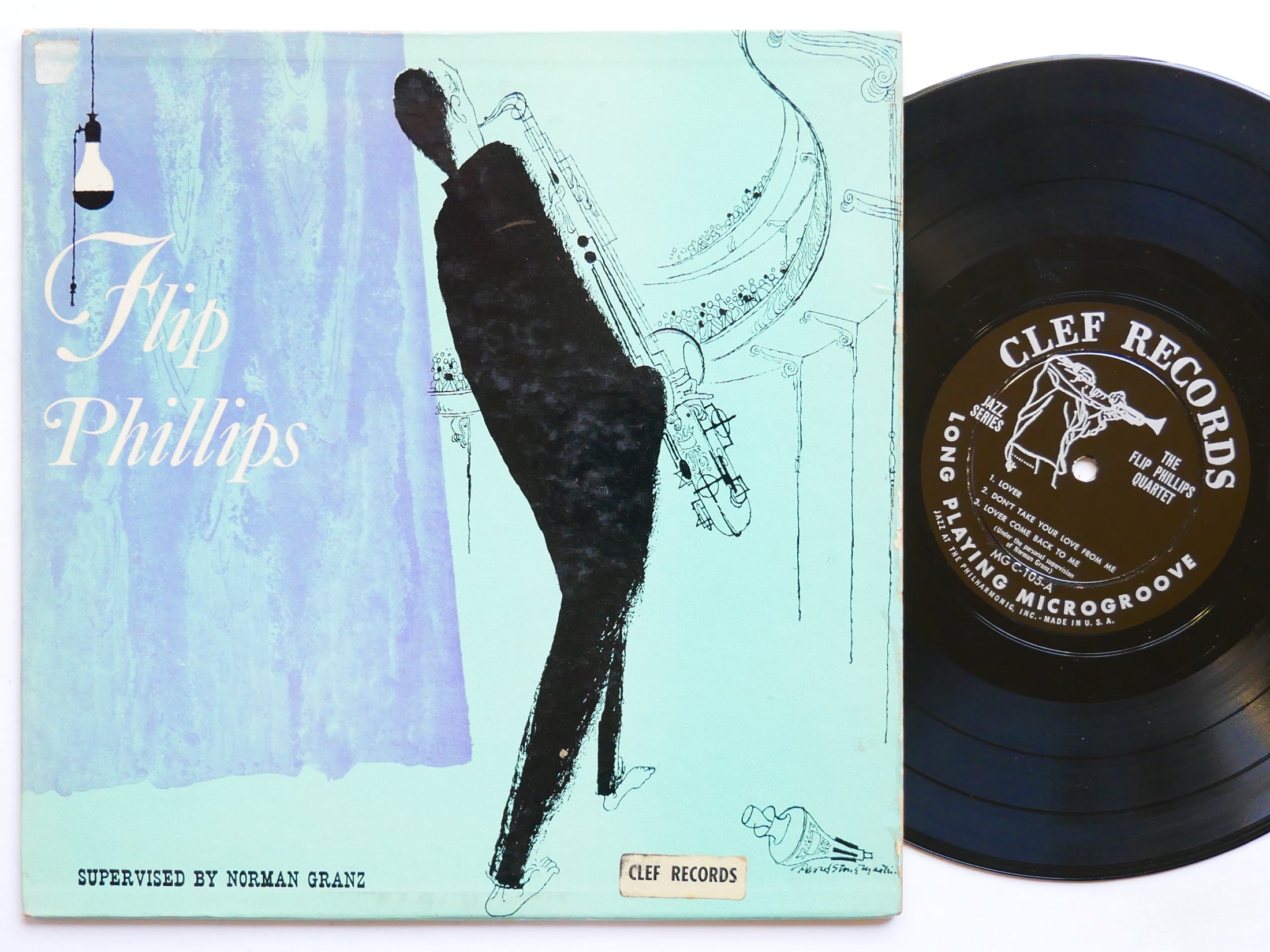 FLIP PHILLIPS Quartet LP CLEF MG C-105 US 1953 DG MONO DSM Hank Jones Ray Brown