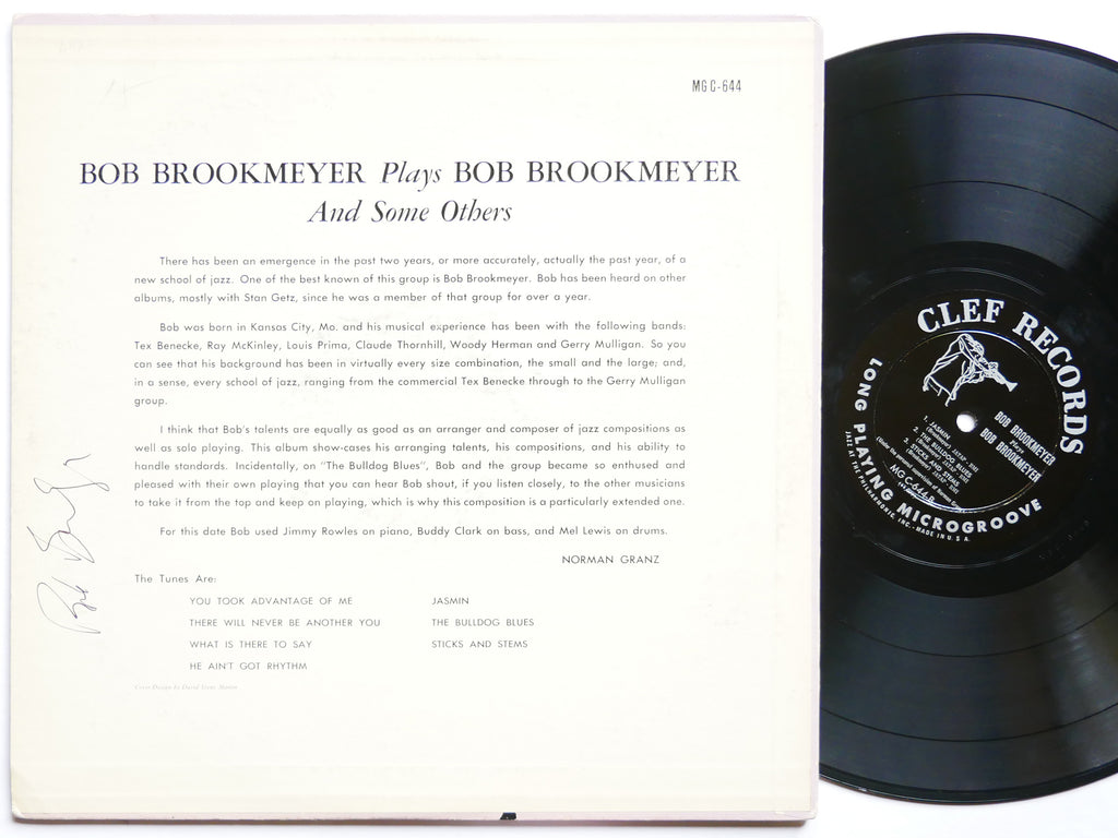 BOB BROOKMEYER Plays And Some Others LP CLEF RECORDS MG C-644 US '55 DG MONO DSM
