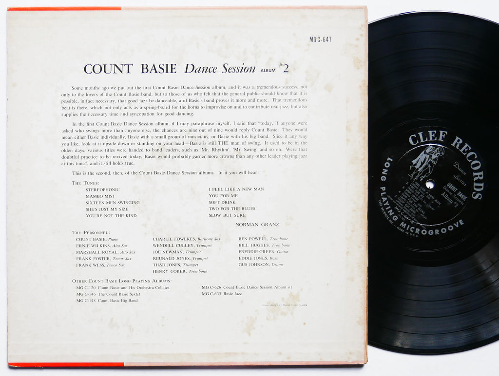 COUNT BASIE Dance Session Album #2 LP CLEF MG C-647 US 1955 DG MONO Thad Jones