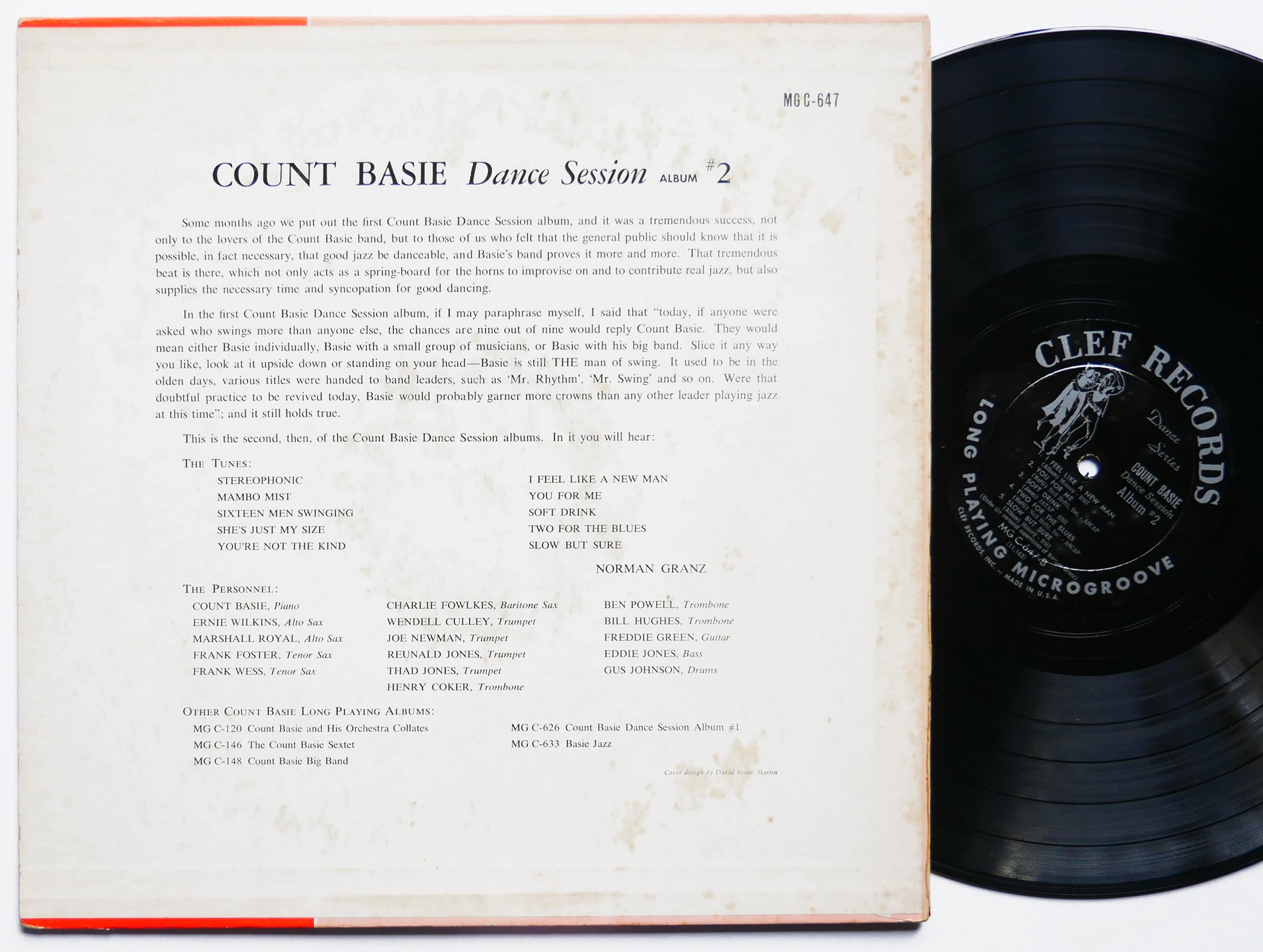 COUNT BASIE Dance Session Album #2 LP CLEF MG C-647 US 1955 DG MONO Thad Jones