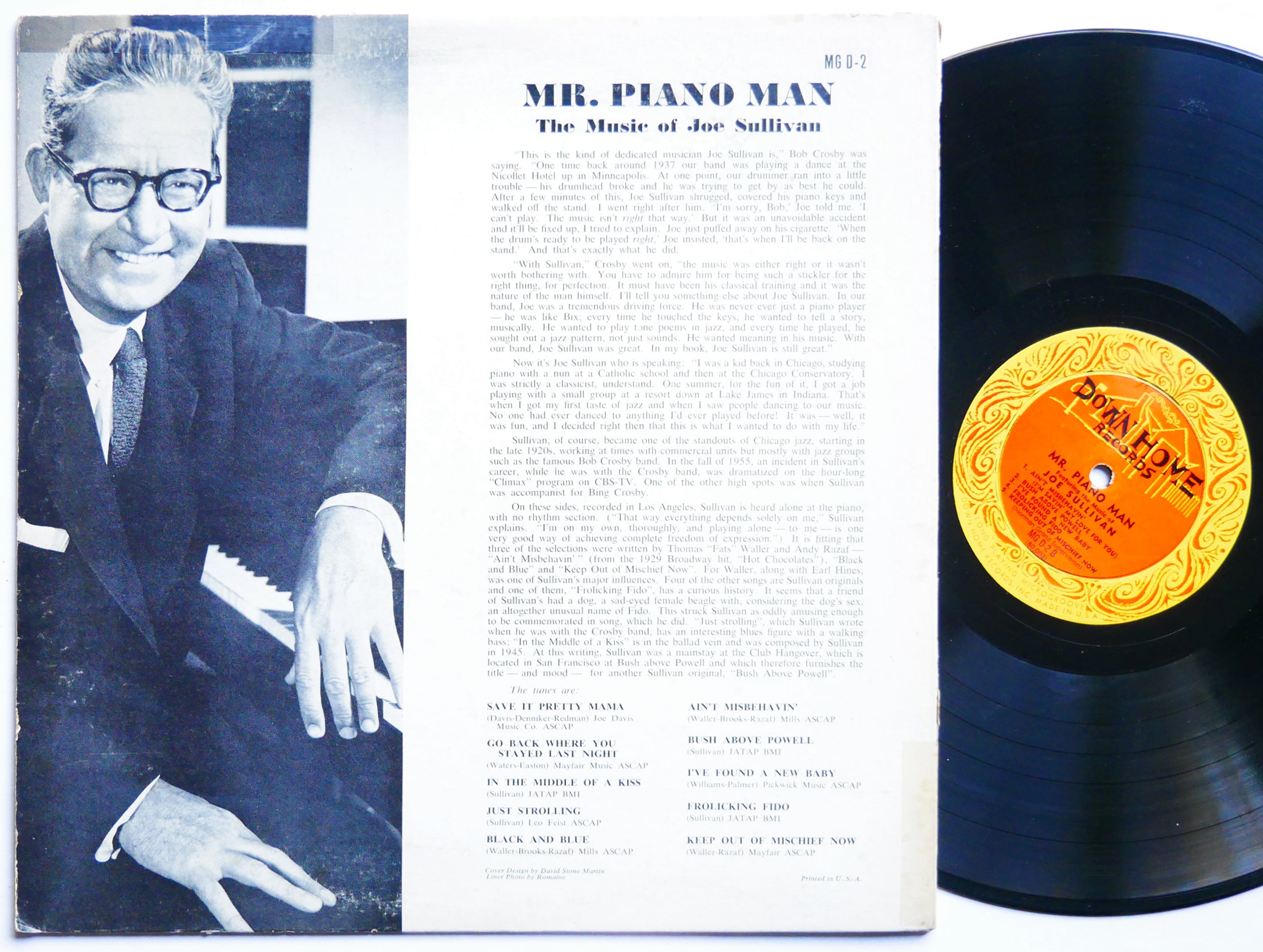 JOE SULLIVAN Mr. Piano Man LP DOWN HOME RECORDS MG D-2 US 1956 DG MONO DSM JAZZ