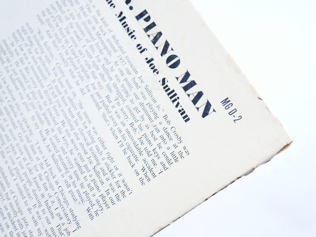 JOE SULLIVAN Mr. Piano Man LP DOWN HOME RECORDS MG D-2 US 1956 DG MONO DSM JAZZ