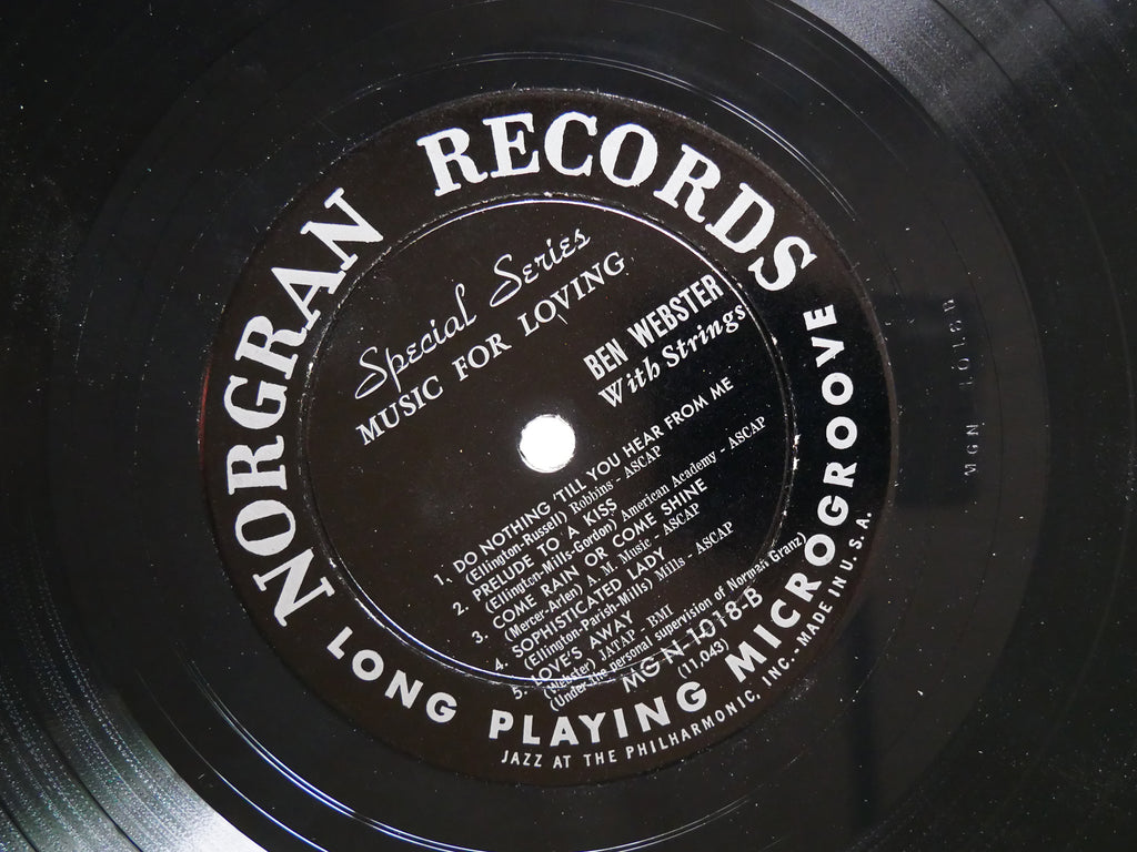 BEN WEBSTER With Strings Music For Loving LP NORGRAN MGN-1018 US 1955 DG MONO
