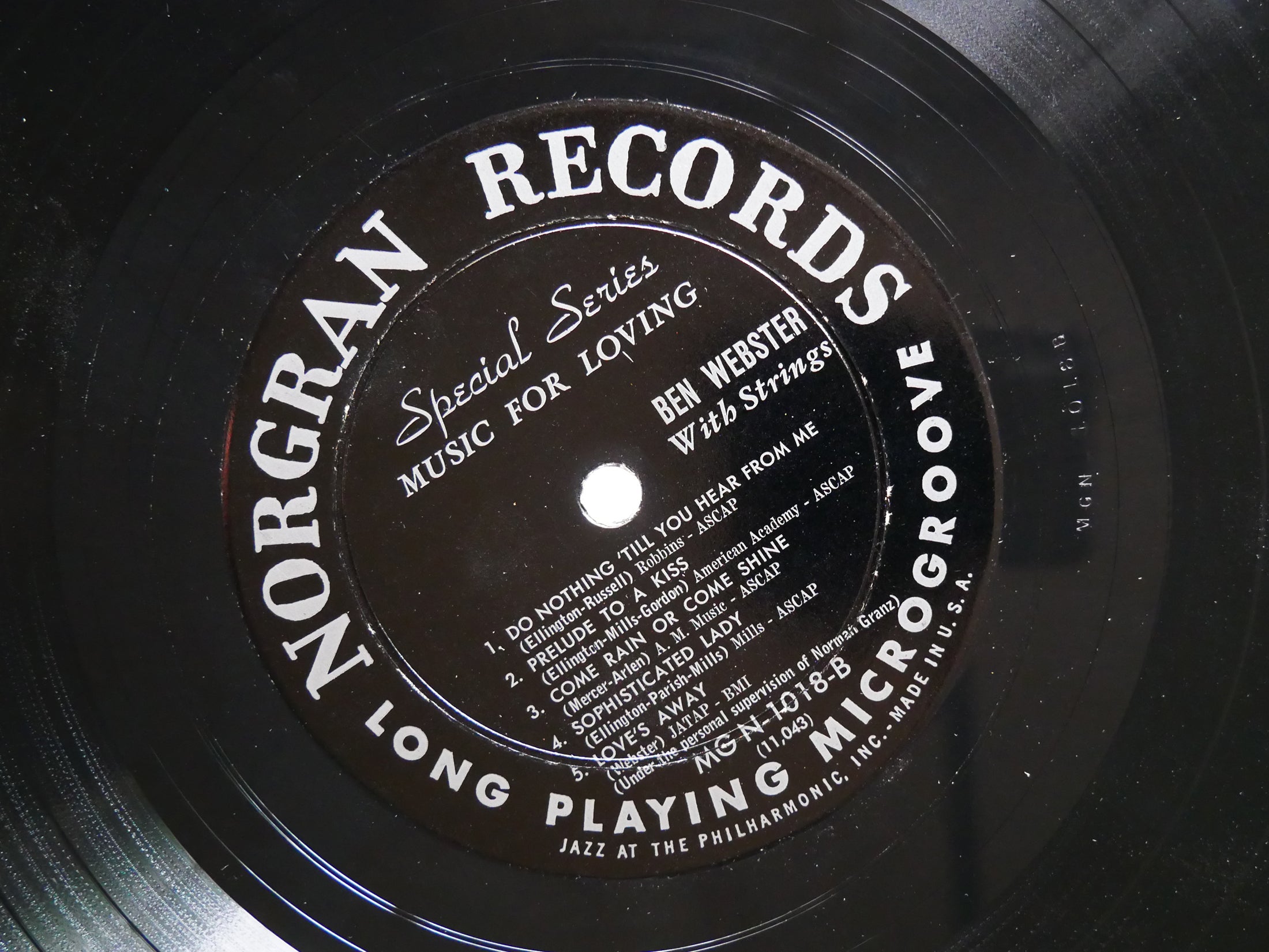 BEN WEBSTER With Strings Music For Loving LP NORGRAN MGN-1018 US 1955 DG MONO