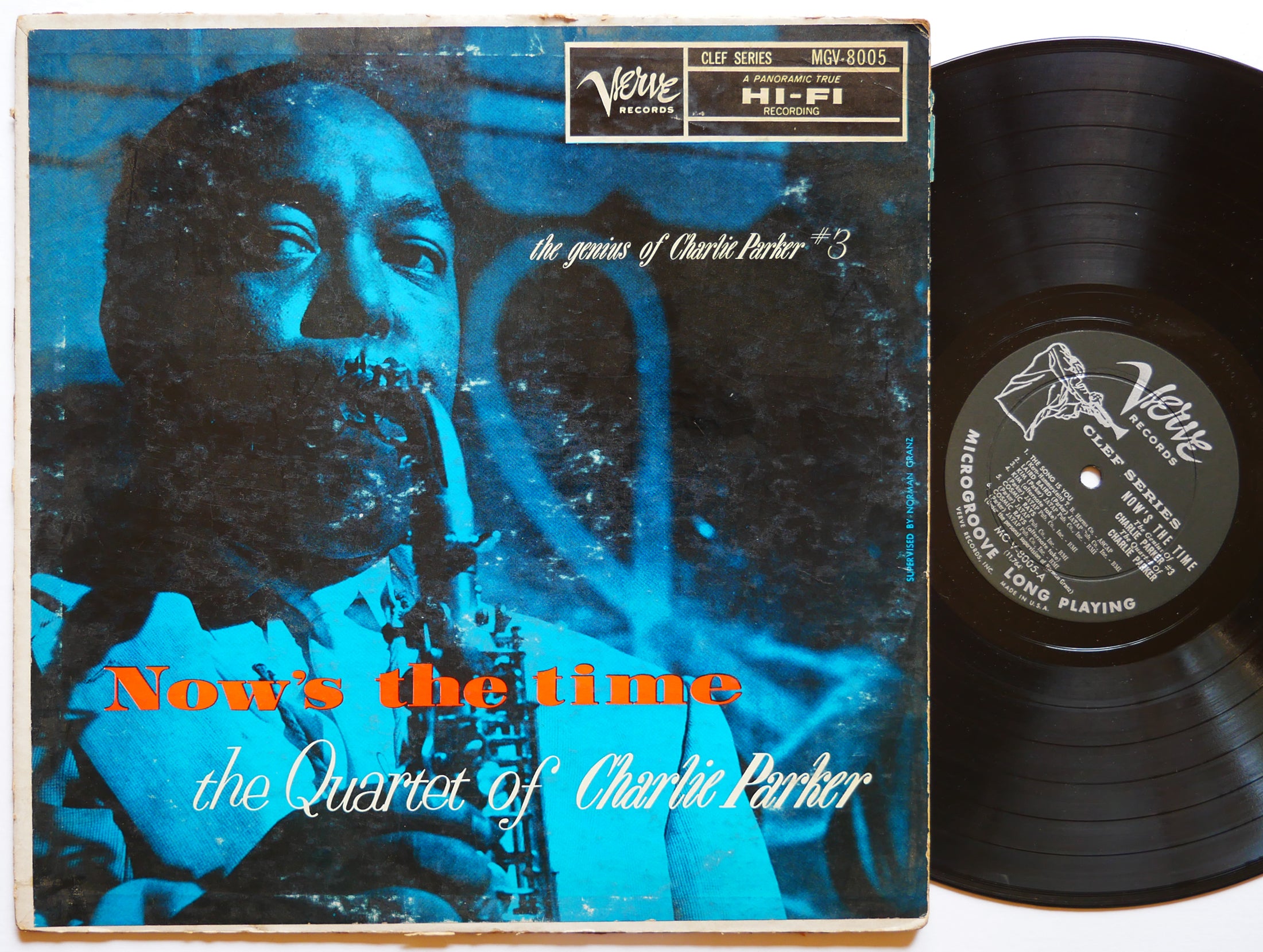 CHARLIE PARKER The Quartet Of Now's The Time LP VERVE MGV-8005 US 1957 DG MONO