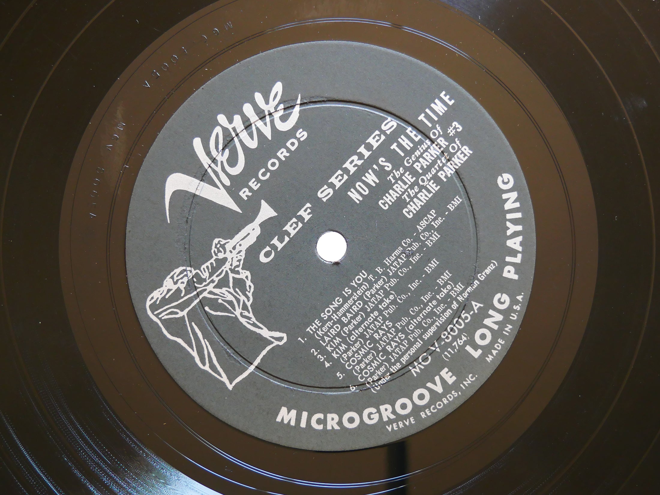 CHARLIE PARKER The Quartet Of Now's The Time LP VERVE MGV-8005 US 1957 DG MONO