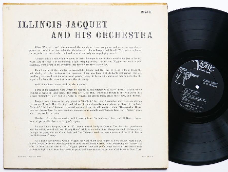 ILLINOIS JACQUET And His Orchestra LP VERVE MG V-8061 US 1957 MONO Curtis Counce