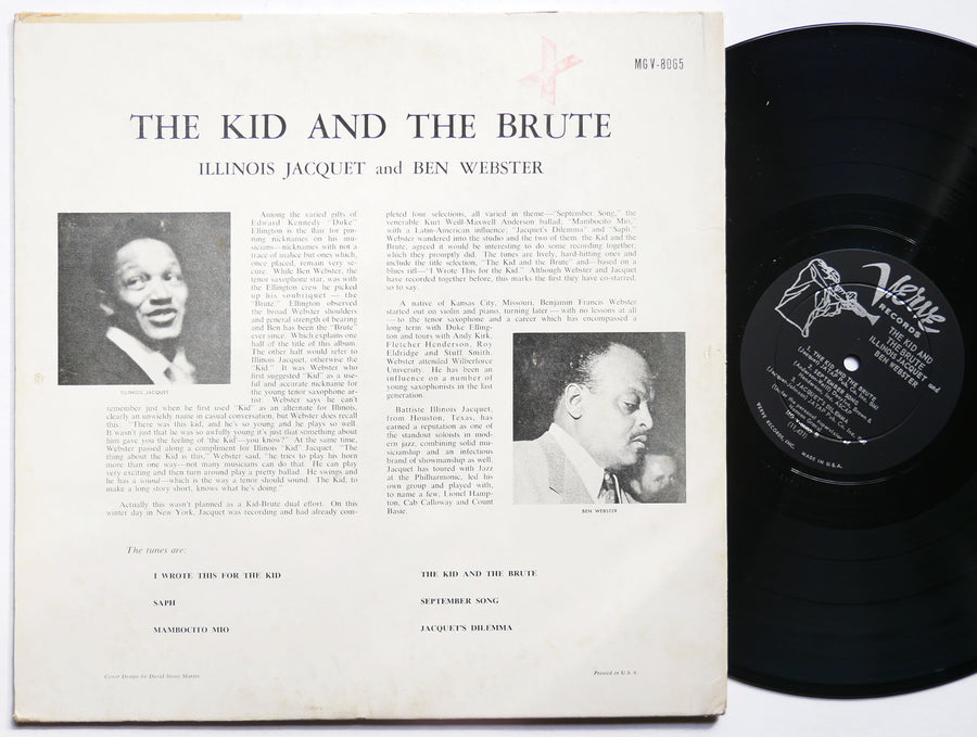 ILLINOIS JACQUET BEN WEBSTER The Kid And The Brute LP VERVE MGV 8065 DG MONO DSM