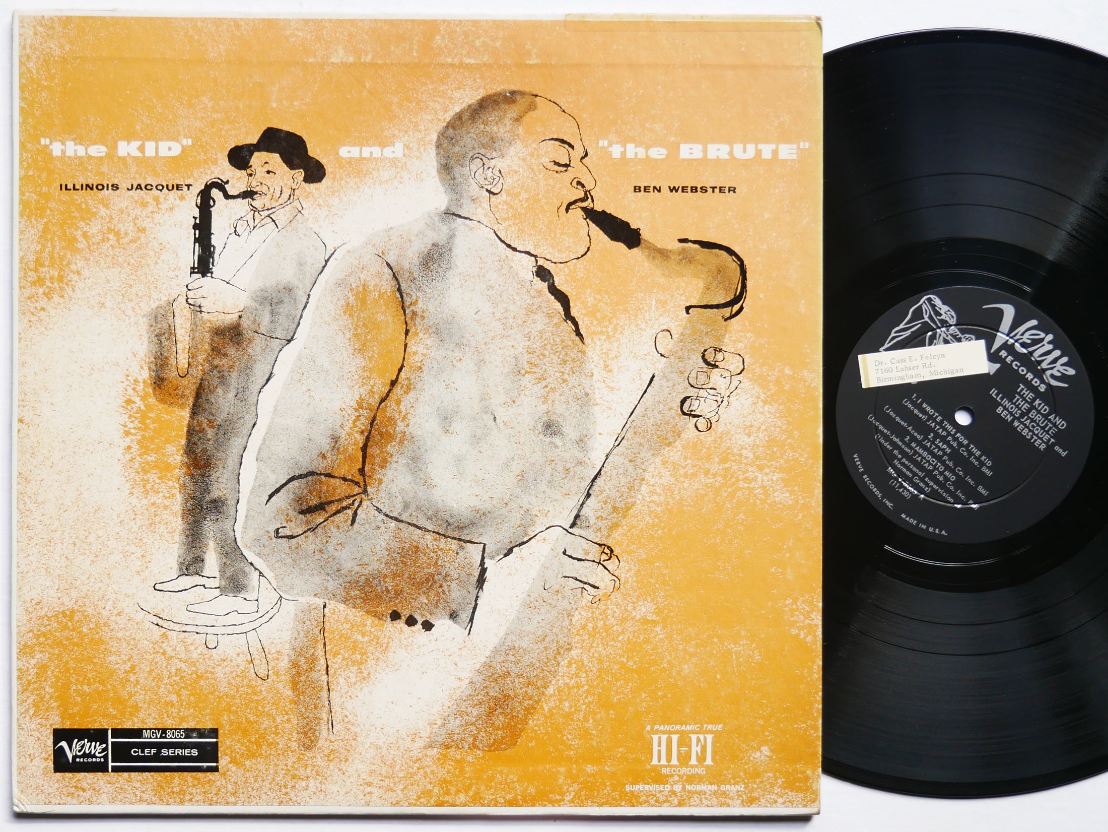 ILLINOIS JACQUET BEN WEBSTER The Kid And The Brute LP VERVE MGV 8065 DG MONO DSM