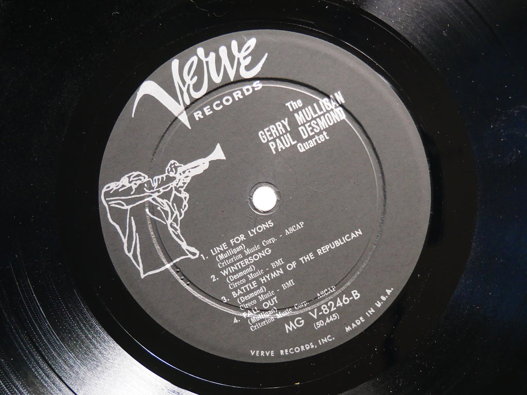 GERRY MULLIGAN PAUL DESMOND Quartet LP VERVE RECORDS MGV-8246 US 1957 DG MONO