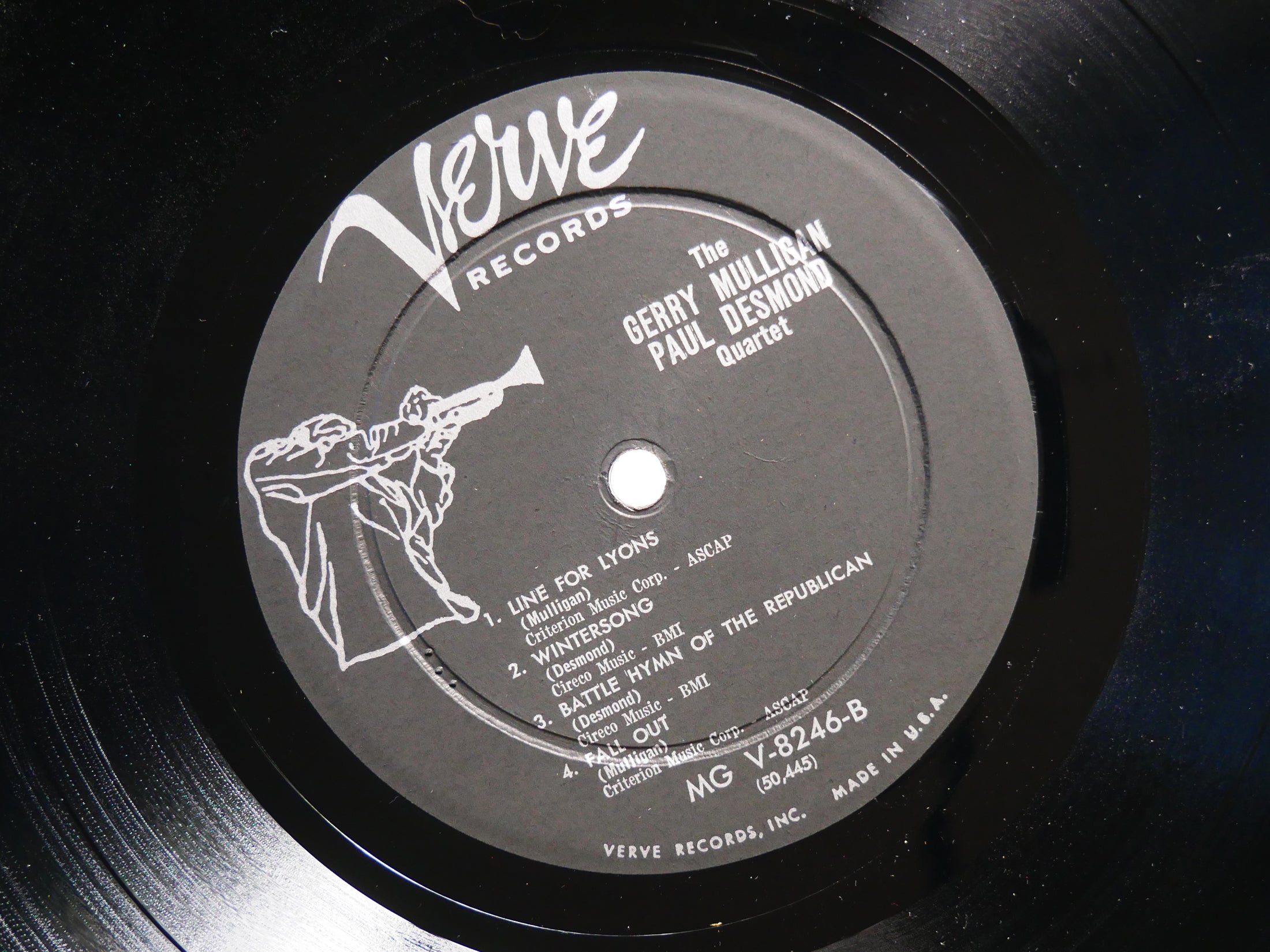 GERRY MULLIGAN PAUL DESMOND Quartet LP VERVE RECORDS MGV-8246 US 1957 DG MONO