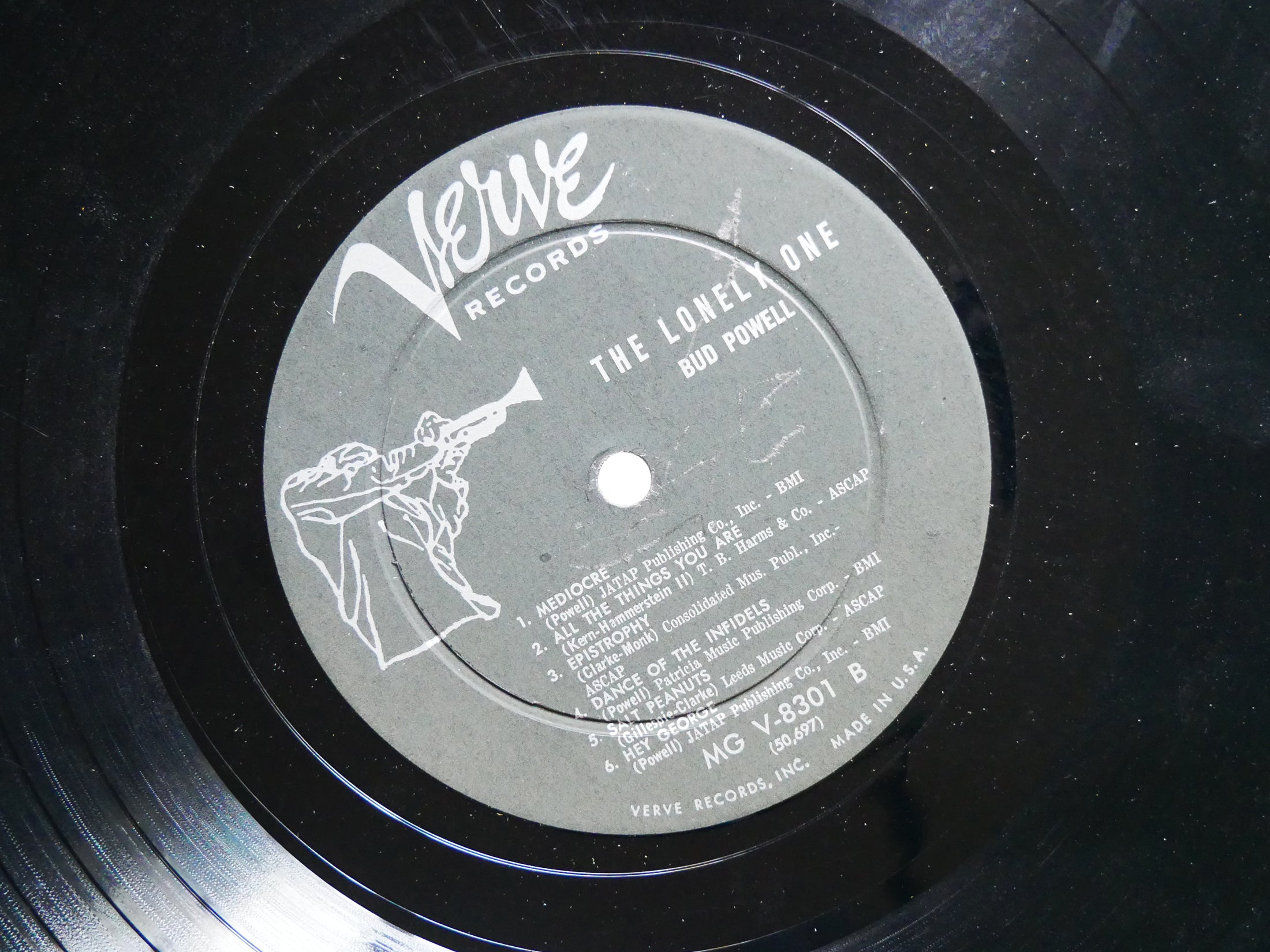 BUD POWELL The Lonely One LP VERVE RECORDS MG V-8301 US 1959 DG MONO Kenny Clark