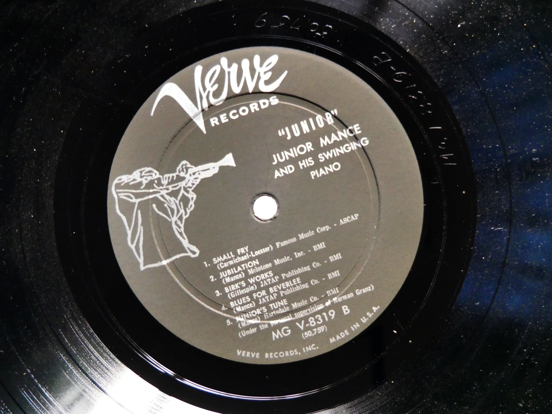 JUNIOR MANCE Junior LP VERVE RECORDS MG V-8319 US 1959 DG MONO JAZZ Ray Brown