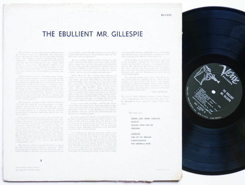 DIZZY GILLESPIE The Ebullient Mr. Gillespie LP VERVE MG V-8328 US 1959 DG MONO