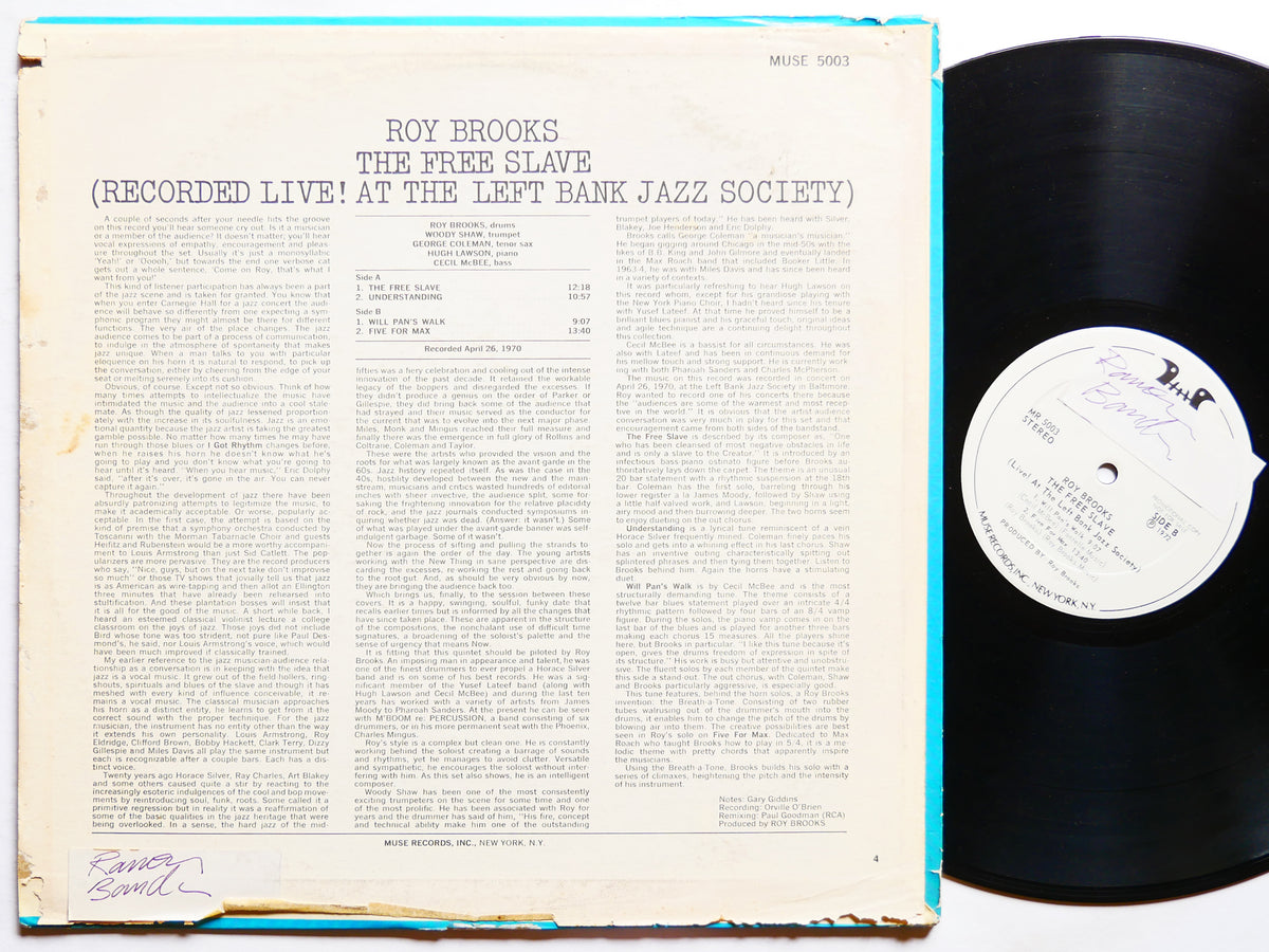 ROY BROOKS The Free Slave LP MUSE MR 5003 US 1972 Woody Shaw Cecil McBee PROMO