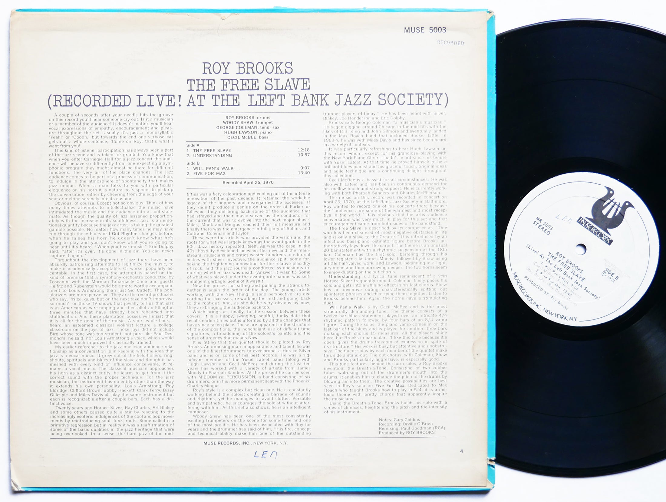 ROY BROOKS The Free Slave LP MUSE MR 5003 US 1972 Woody Shaw Cecil McBee CLEAN