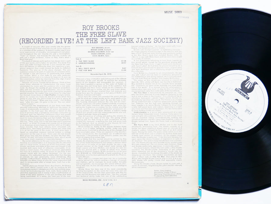 ROY BROOKS The Free Slave LP MUSE MR 5003 US 1972 Woody Shaw Cecil McBee CLEAN