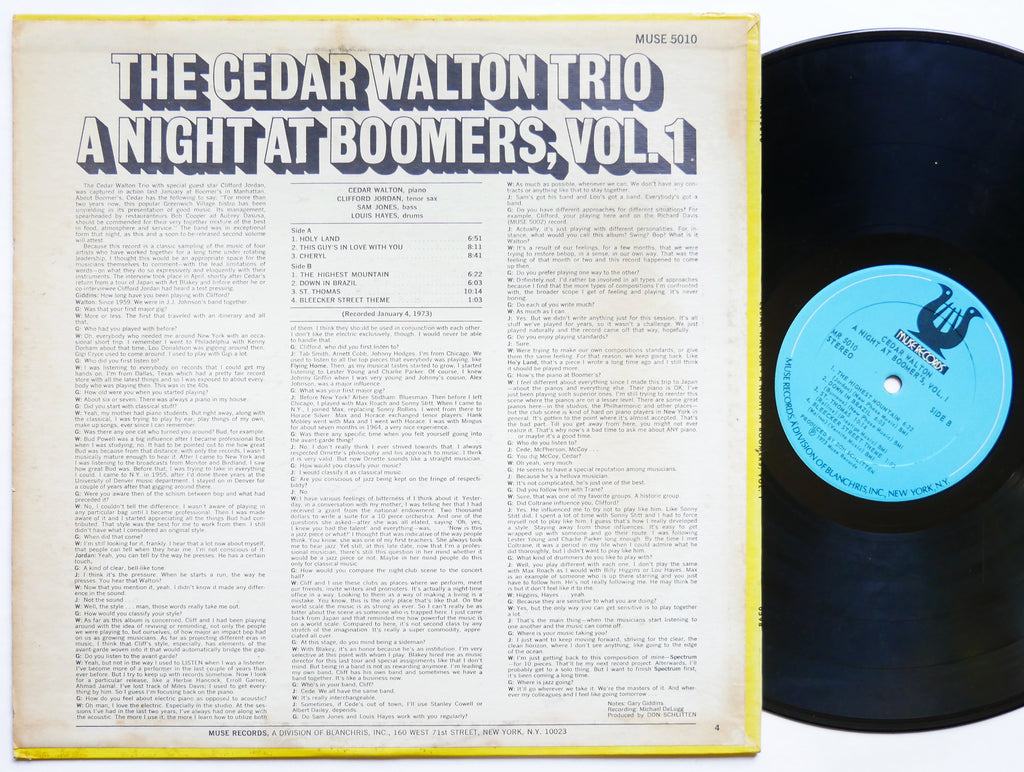 CEDAR WALTON CLIFFORD JORDAN A Night At Boomers, Vol. 1 MUSE MR 5010 US 1973