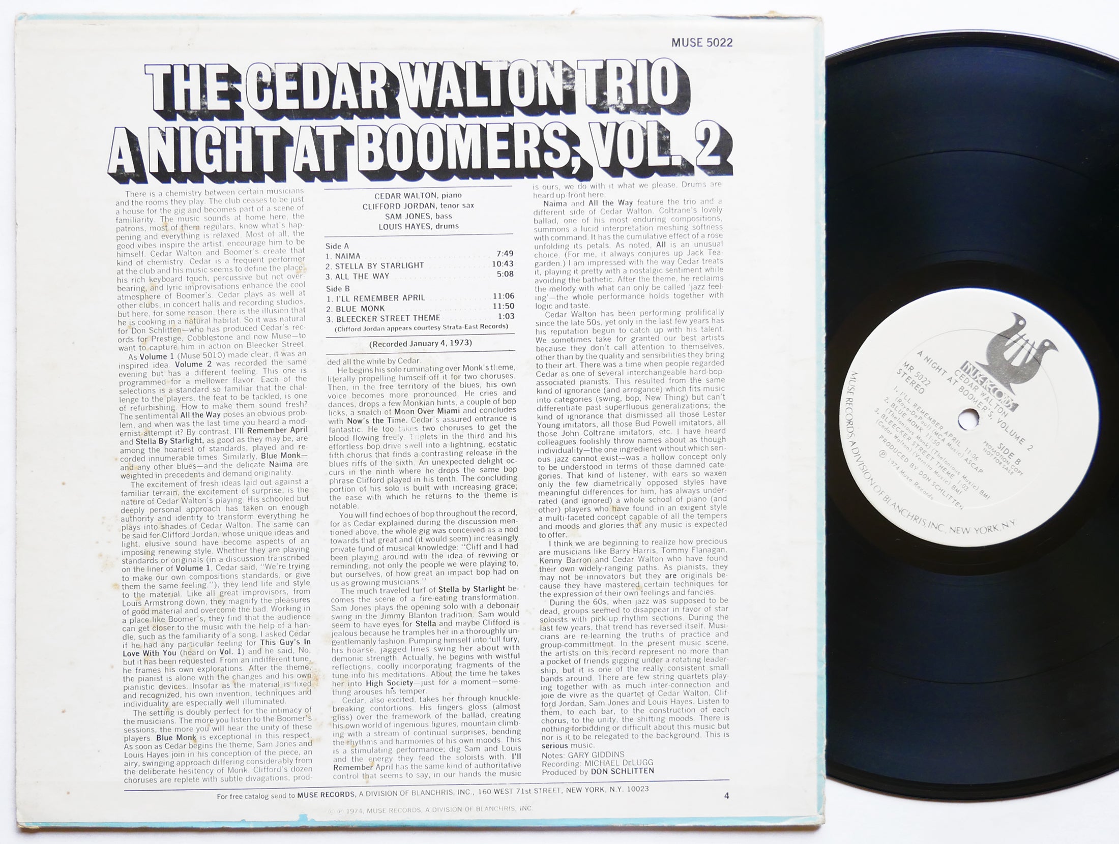 CEDAR WALTON CLIFFORD JORDAN A Night At Boomers, Vol. 2 MUSE MR 5022 US 1974