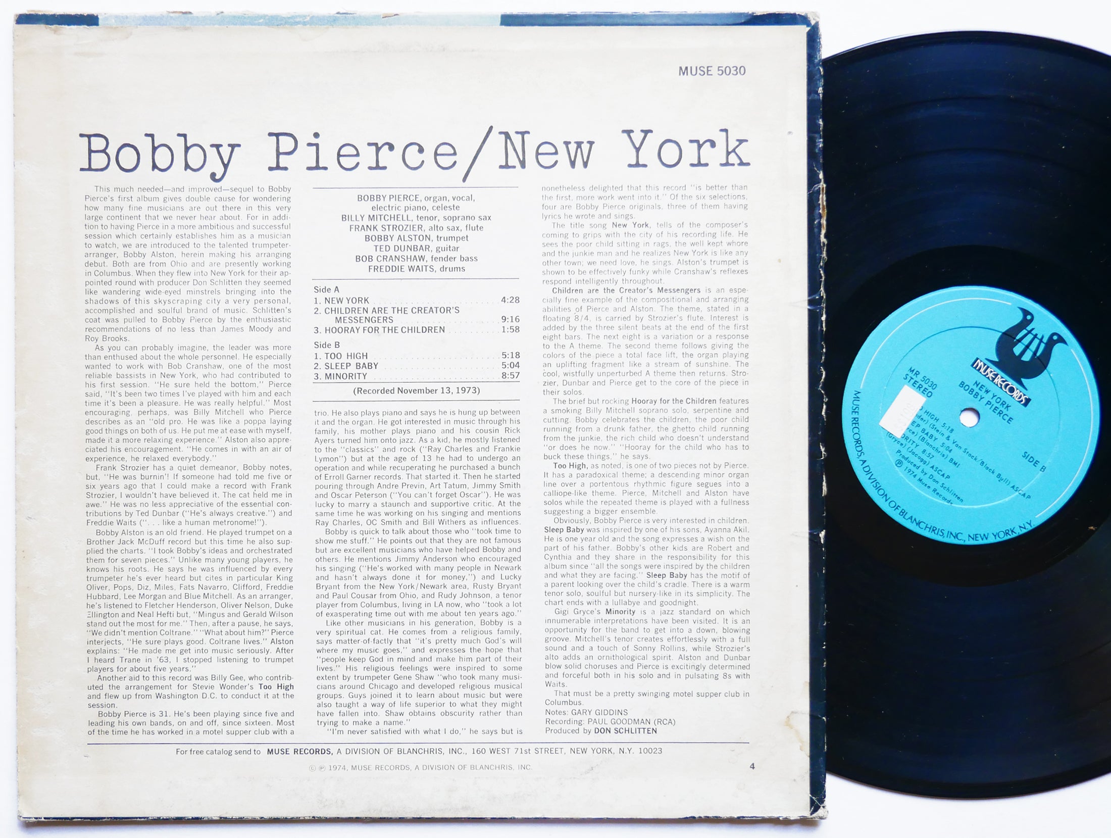 BOBBY PIERCE New York LP MUSE MR 5030 US 1974 Frank Strozier Billy Mitchell