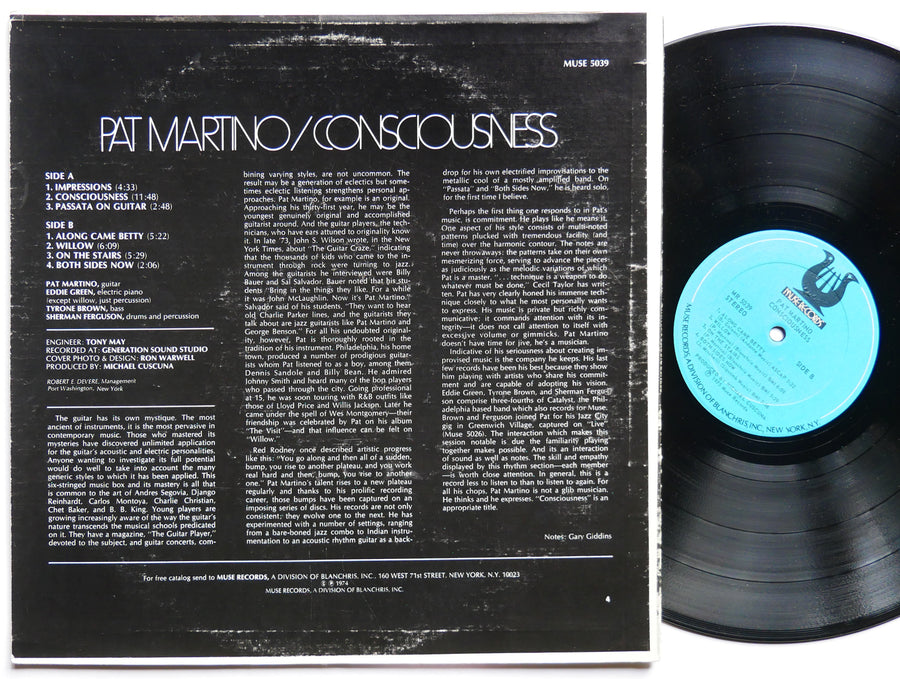 PAT MARTINO Consciousness LP MUSE RECORDS MR 5039 US 1974 JAZZ VG+