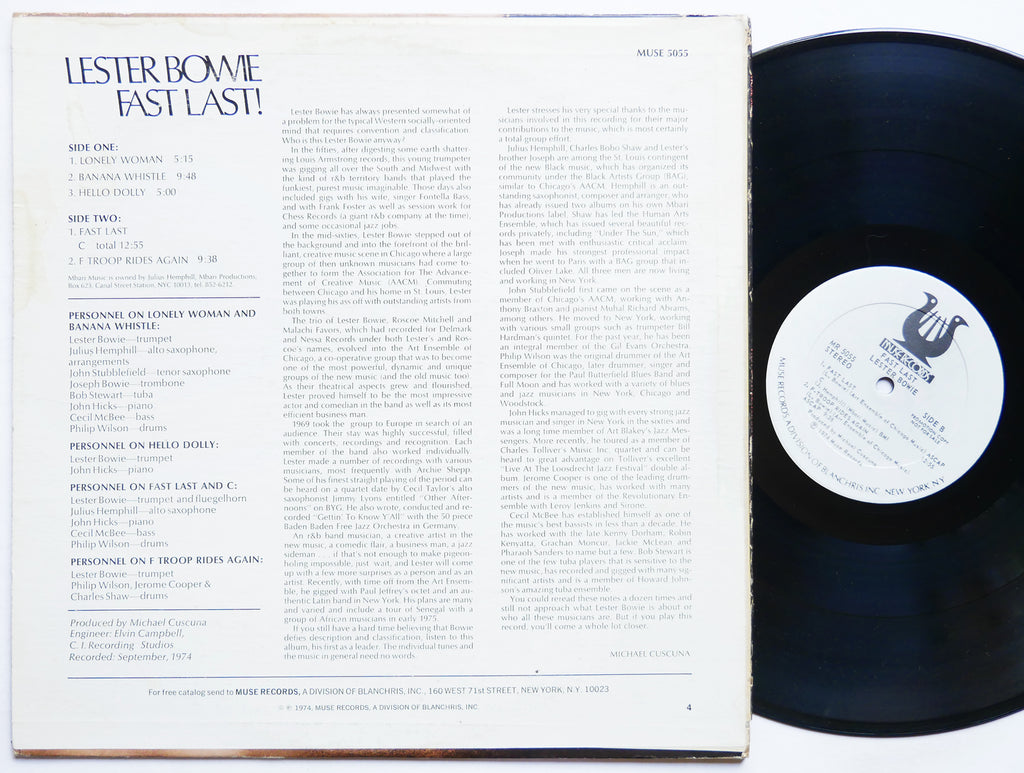 LESTER BOWIE Fast Last! LP MUSE RECORDS MR 5055 US 1974 PROMO Cecil McBee