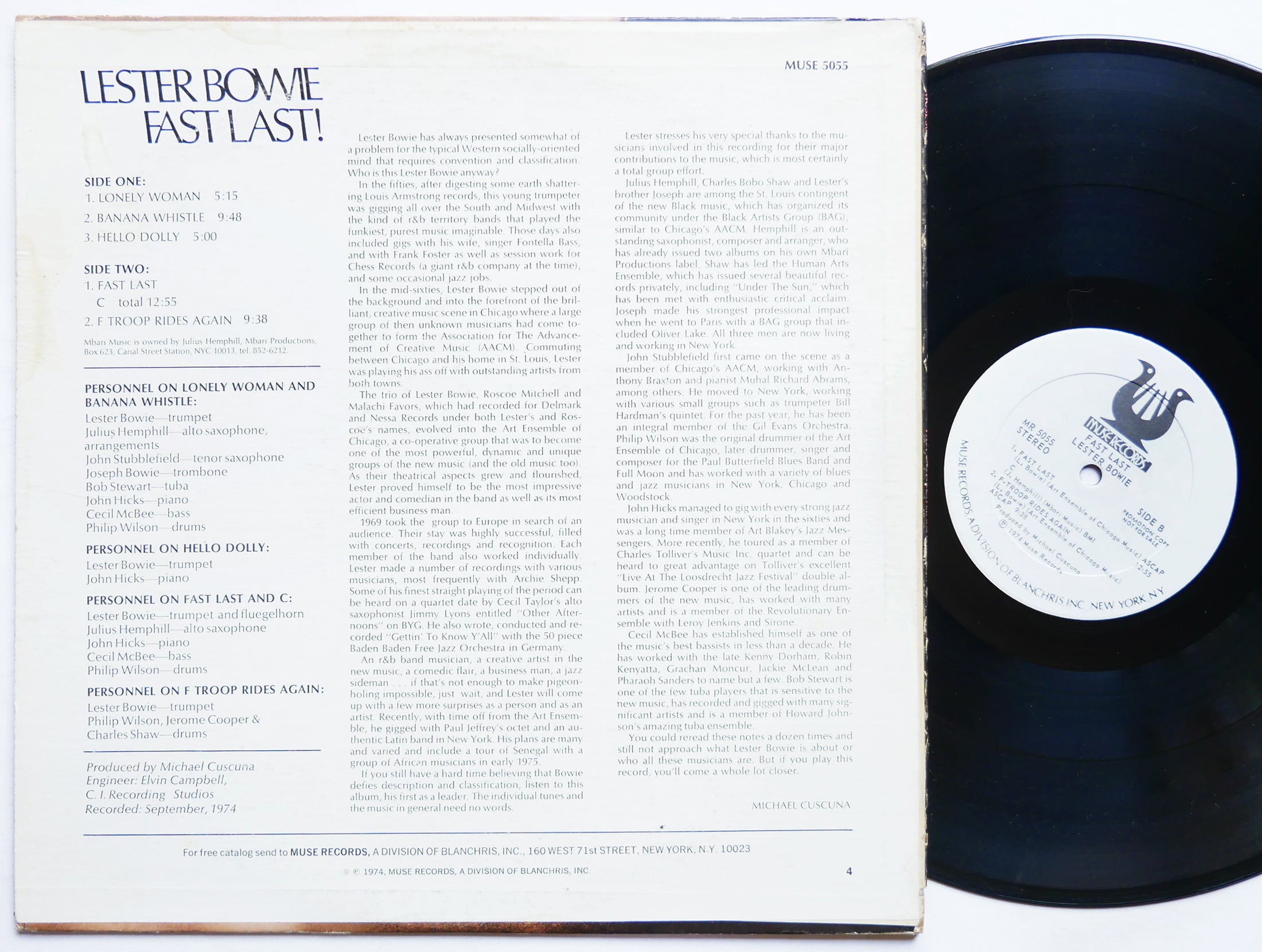LESTER BOWIE Fast Last! LP MUSE RECORDS MR 5055 US 1974 PROMO Cecil McBee