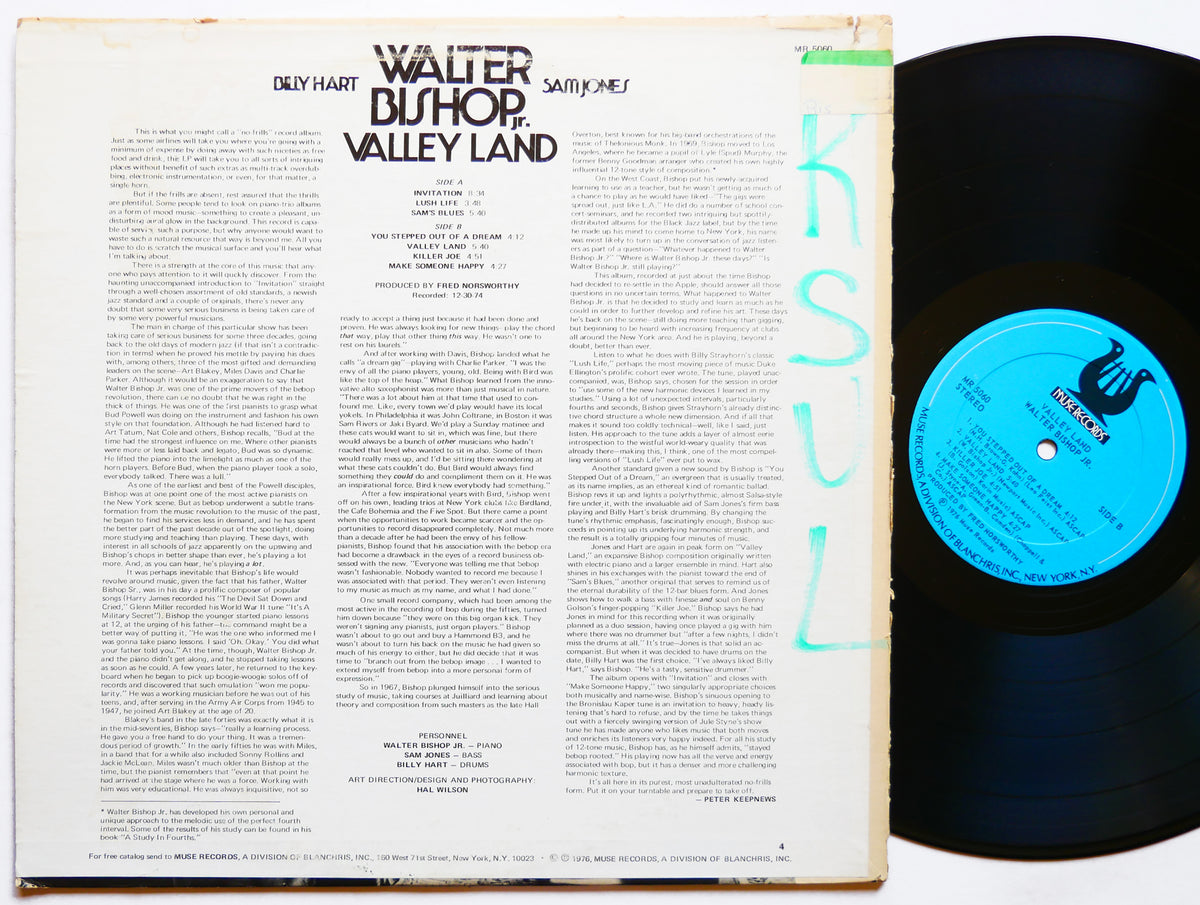WALTER BISHOP, JR. Valley Land LP MUSE RECORDS MR 5060 US 1976 JAZZ Sam Jones