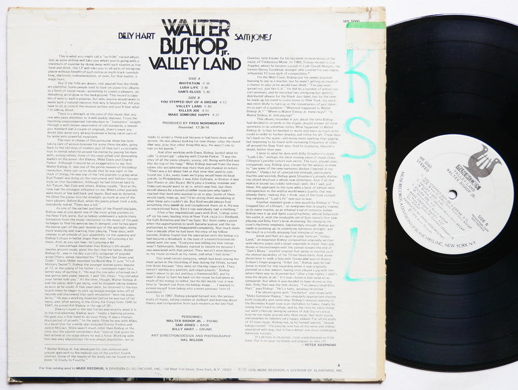 WALTER BISHOP, JR. Valley Land LP MUSE RECORDS MR 5060 US 1976 PROMO Sam Jones