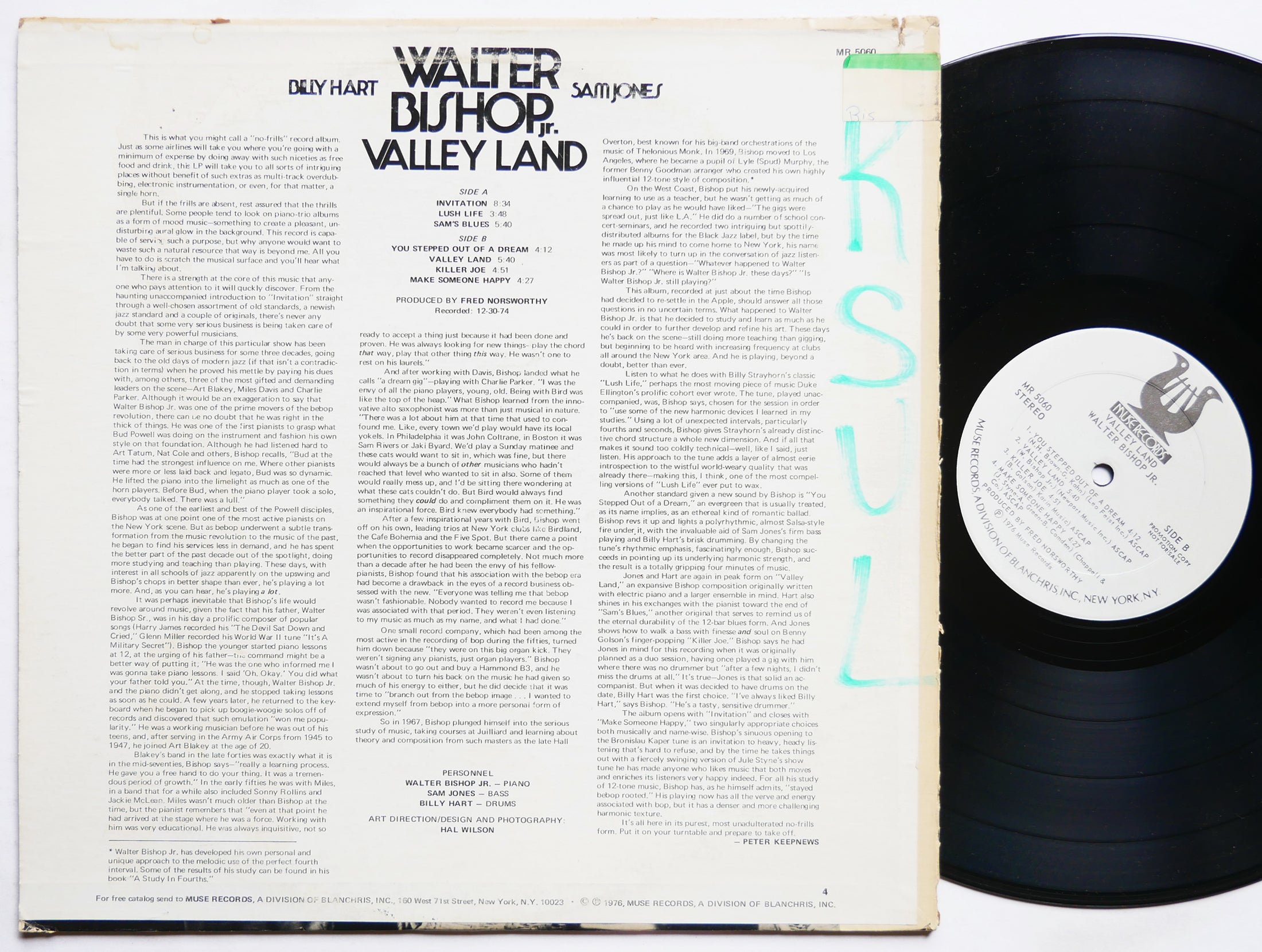 WALTER BISHOP, JR. Valley Land LP MUSE RECORDS MR 5060 US 1976 PROMO Sam Jones