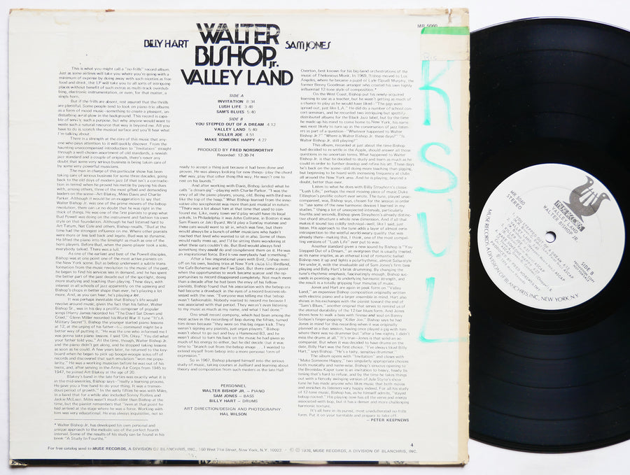 WALTER BISHOP, JR. Valley Land LP MUSE RECORDS MR 5060 US 1976 PROMO Sam Jones