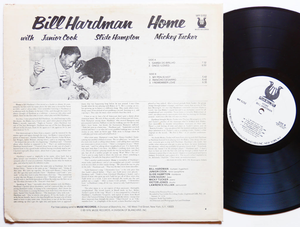 BILL HARDMAN Home LP MUSE MR 5152 US 1978 RVG PROMO Junior Cook Slide Hampton