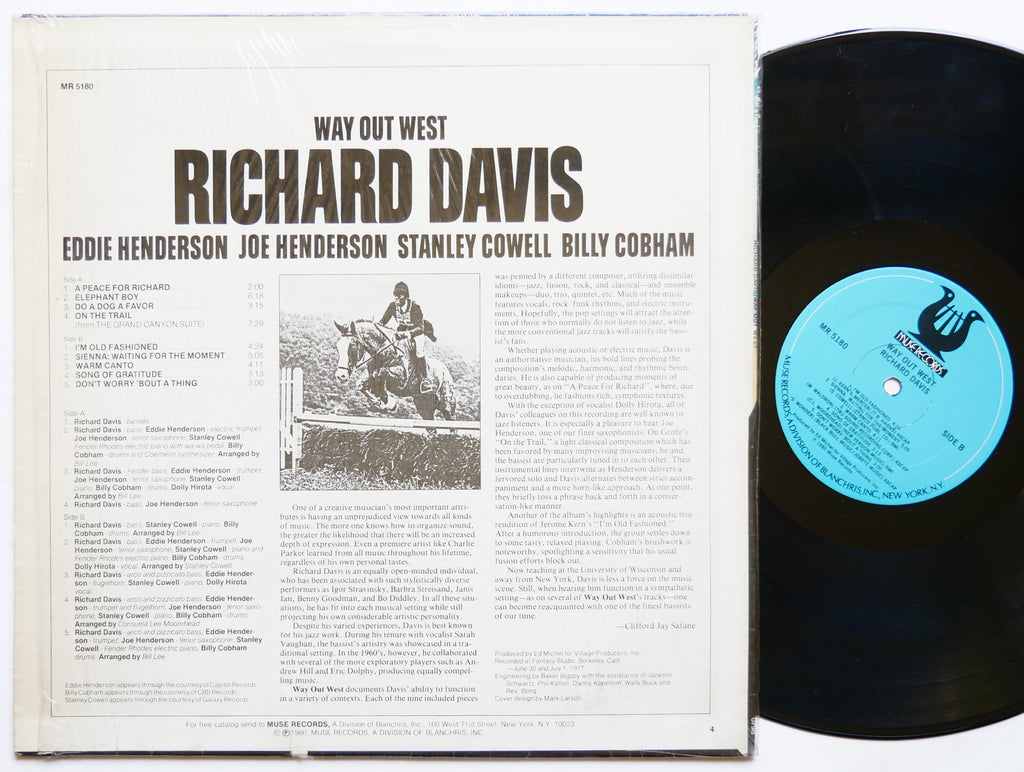 RICHARD DAVIS Way Out West LP MUSE MR 5180 US 1980 Stanley Cowell Joe Henderson