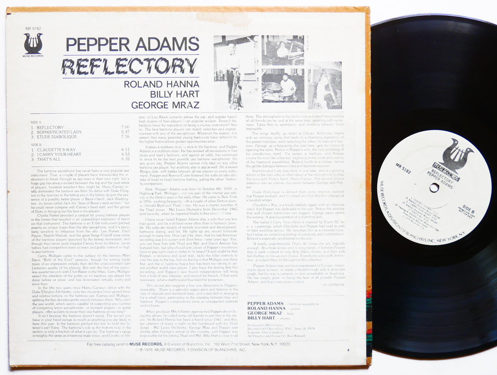PEPPER ADAMS Reflectory LP MUSE RECORDS MR-5182 US 1978 PROMO Roland Hanna