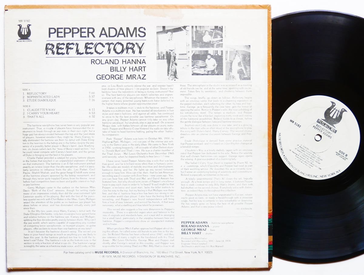 PEPPER ADAMS Reflectory LP MUSE RECORDS MR-5182 US 1978 PROMO Roland Hanna