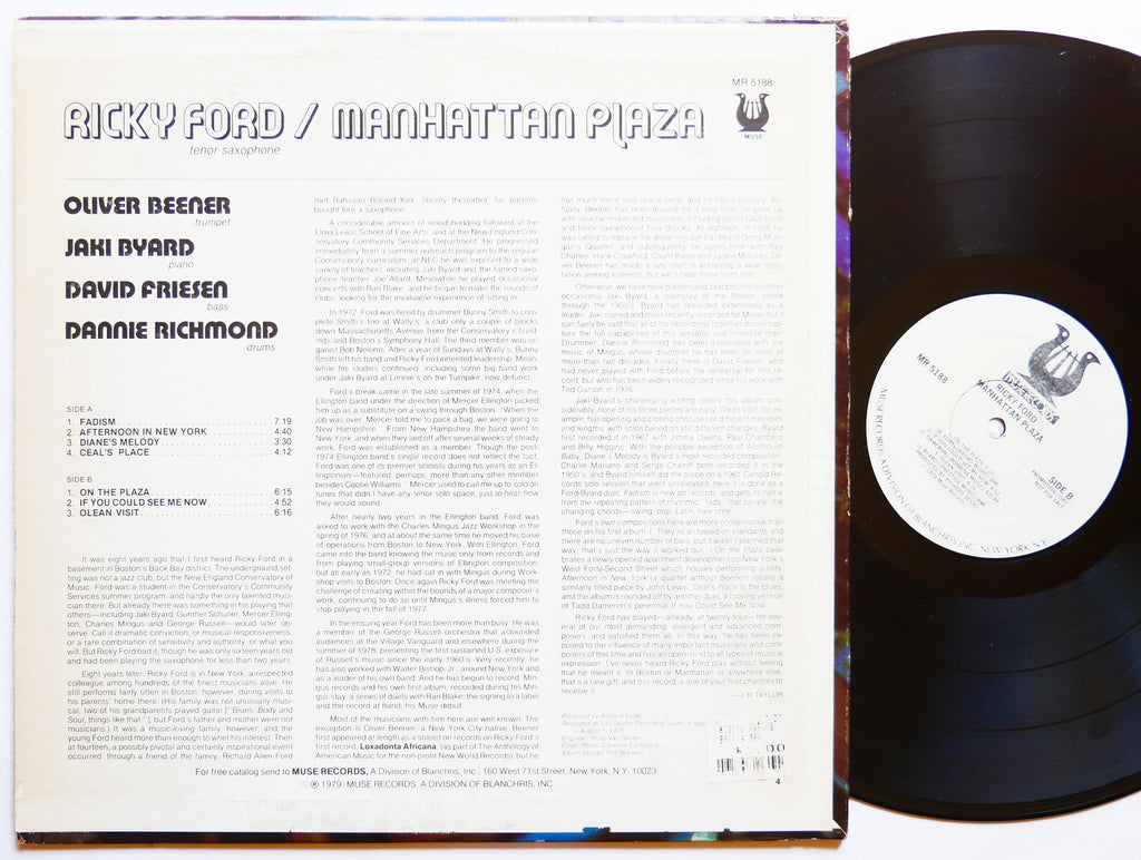 RICKY FORD Manhattan Plaza LP MUSE RECORDS MR 5188 US 1979 RVG PROMO Jaki Byard