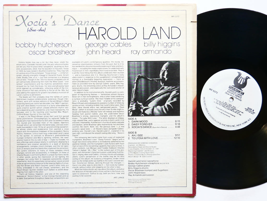 HAROLD LAND Xocia's Dance LP MUSE RECORDS MR 5272 US 1982 Bobby Hutcherson PROMO